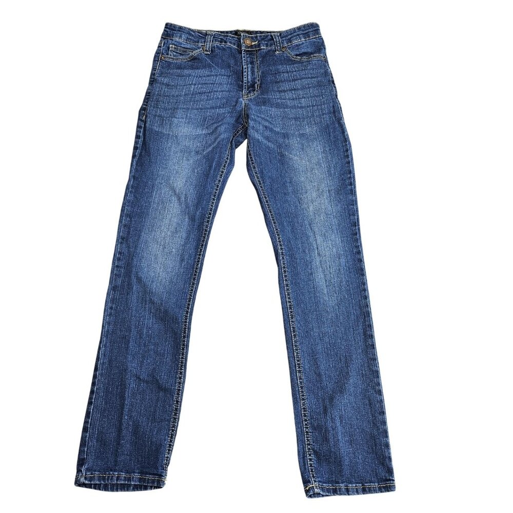 City Streets Slim Straight Jeans Womens 30 Blue Medium Wash Stretch Denim